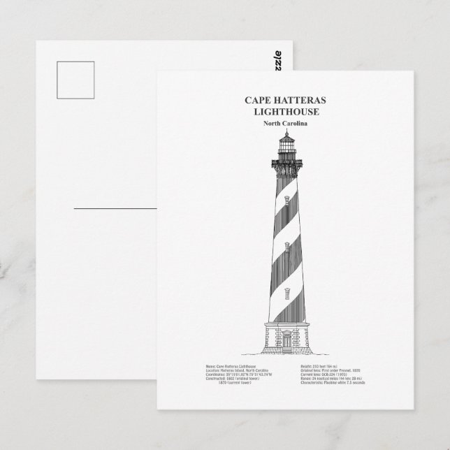 Cape Hatteras Lighthouse - North Carolina - BD Postcard (Front/Back)