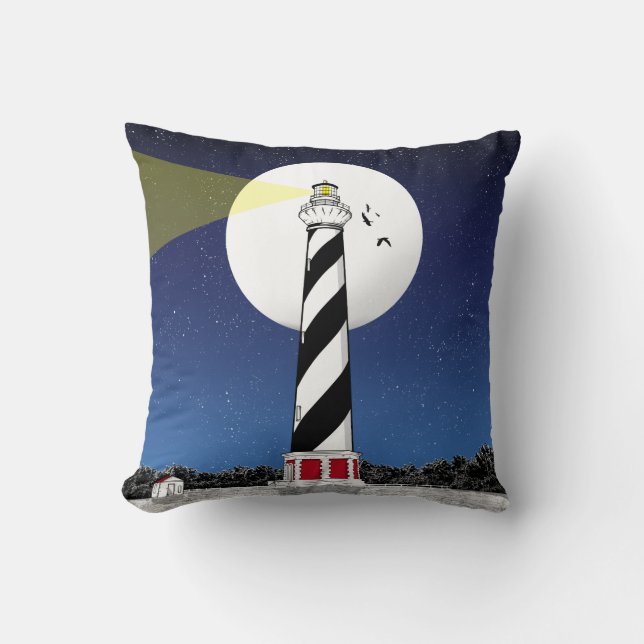 Cape Hatteras Lighthouse North Carolina Throw Pillow (Front)