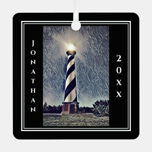 Cape Hatteras Lighthouse Outer Banks OBX NC Metal Ornament