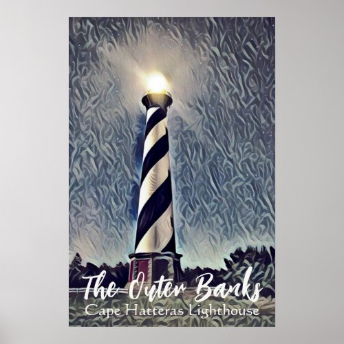 Cape Hatteras Lighthouse Outer Banks OBX NC Poster