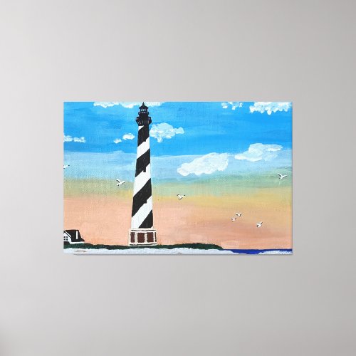 Cape Hatteras Lighthouse Painting Canvas Print