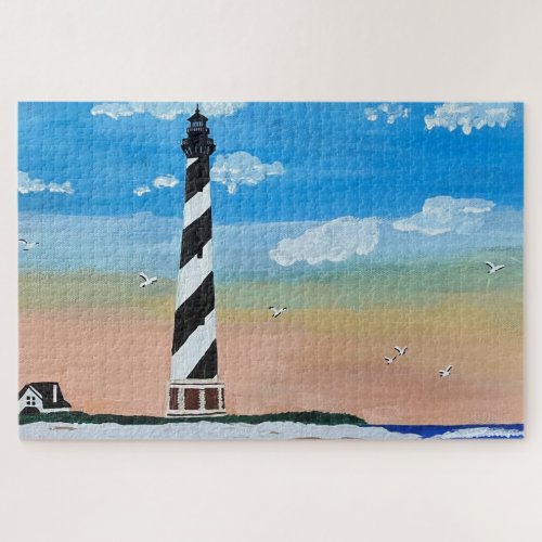 Cape Hatteras Lighthouse Painting Jigsaw Puzzle