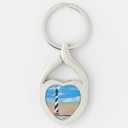 Cape Hatteras Lighthouse Painting Keychain