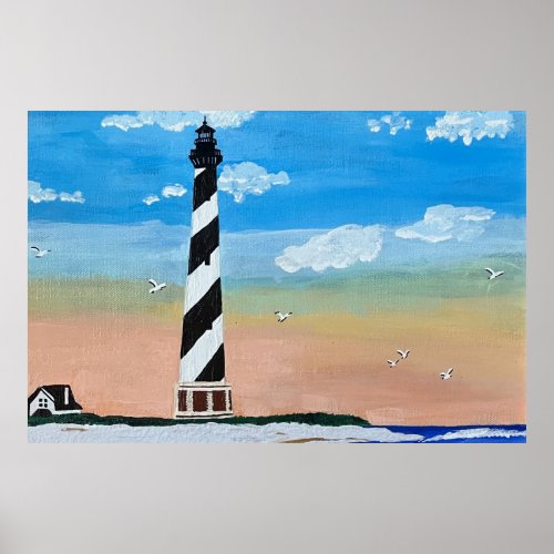 Cape Hatteras Lighthouse Painting Poster