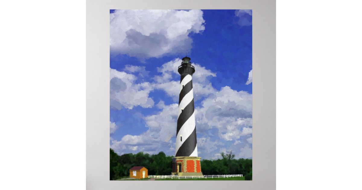 Cape Hatteras Lighthouse Painting Poster | Zazzle