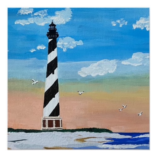 Cape Hatteras Lighthouse Painting Poster