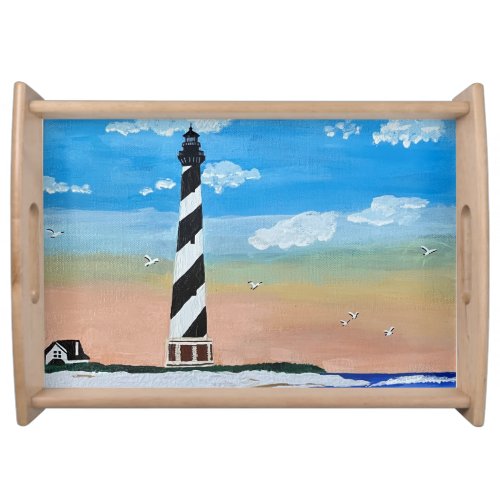 Cape Hatteras Lighthouse Painting Serving Tray