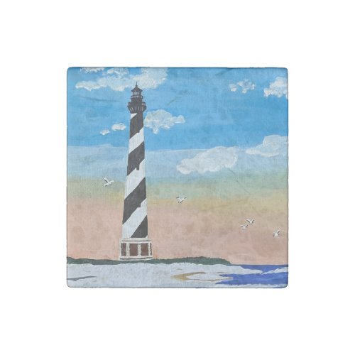 Cape Hatteras Lighthouse Painting Stone Magnet