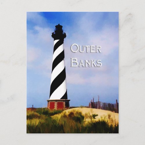 Cape Hatteras Lighthouse Poster Text Outer Banks Postcard