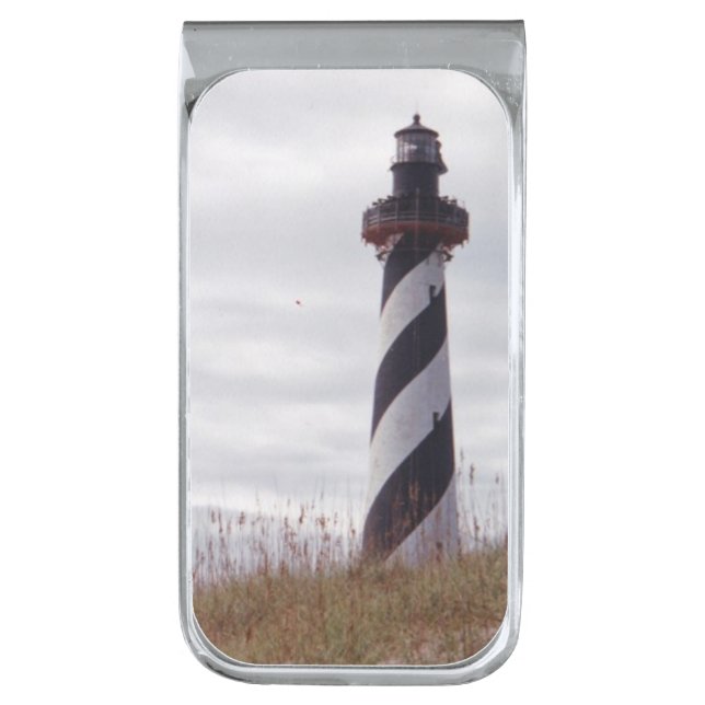 Cape Hatteras Lighthouse Silver Finish Money Clip (Front Vertical)