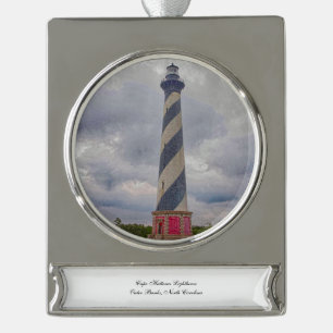 Cape Hatteras Lighthouse Silver Plated Banner Ornament