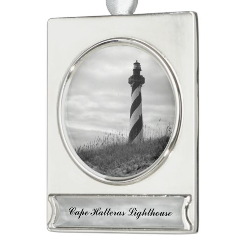 Cape Hatteras Lighthouse Silver Plated Banner Ornament