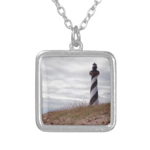 Cape Hatteras Lighthouse Silver Plated Necklace