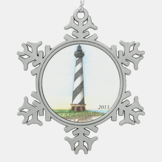 Cape Hatteras Lighthouse Snowflake Ornament (Front)
