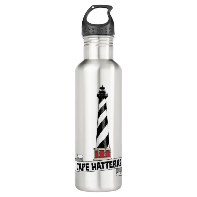 Cape Hatteras Lighthouse Stainless Steel Water Bottle (Front)