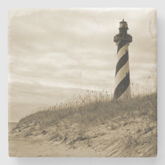 Cape Hatteras Lighthouse Stone Coaster (Front)