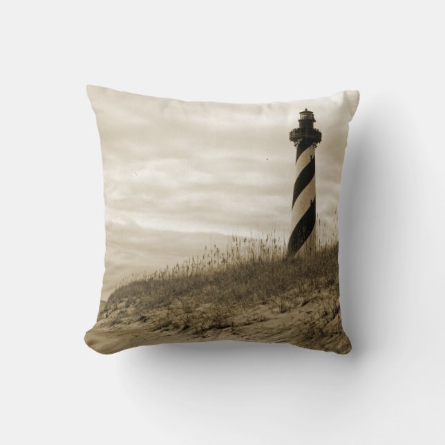 Cape Hatteras Lighthouse Throw Pillow (Front)