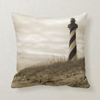 Cape Hatteras Lighthouse Throw Pillow by JTHoward at Zazzle