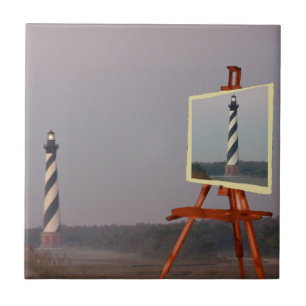 CAPE HATTERAS  LIGHTHOUSE-TILE CERAMIC TILE