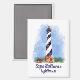 Cape Hatteras Lighthouse Watercolor North Carolina Magnet