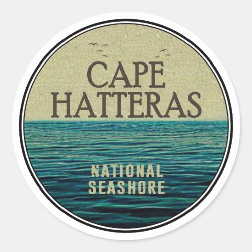 Cape Hatteras National Seashore Ocean Birds Classic Round Sticker