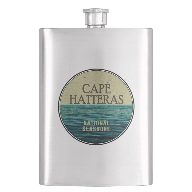 Cape Hatteras National Seashore Ocean Birds Flask (Front)