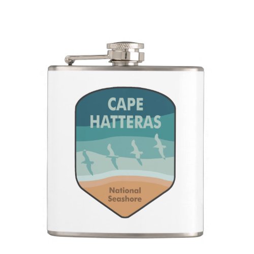 Cape Hatteras National Seashore Seagulls Flask