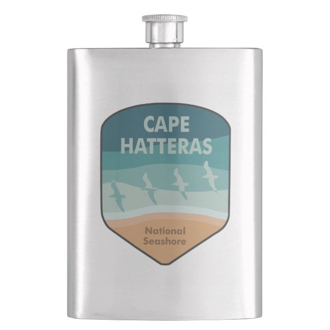 Cape Hatteras National Seashore Seagulls Flask (Front)
