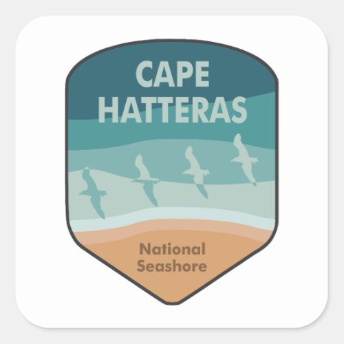 Cape Hatteras National Seashore Seagulls Square Sticker