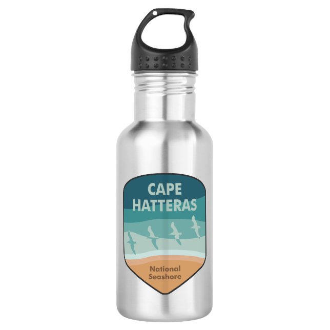Cape Hatteras National Seashore Seagulls Stainless Steel Water Bottle (Front)