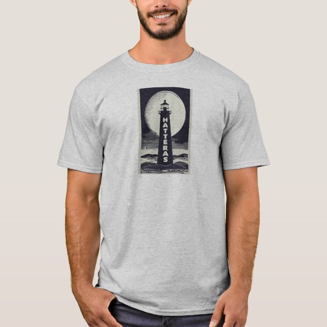 Cape Hatteras North Carolina Lighthouse Moon T-Shirt (Front)