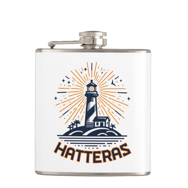 Cape Hatteras North Carolina Lighthouse Sunrise Flask (Front)