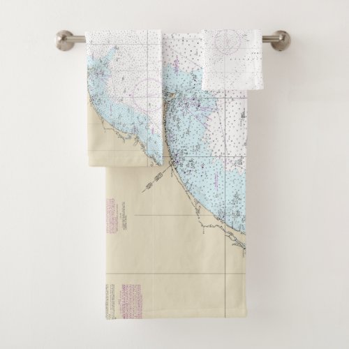 Cape Hatteras to Charleston Nautical Chart 11520 Bath Towel Set