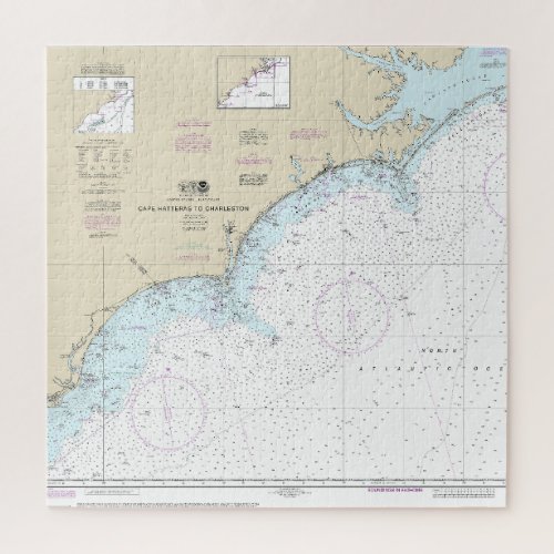 Cape Hatteras to Charleston Nautical Chart 11520 Jigsaw Puzzle