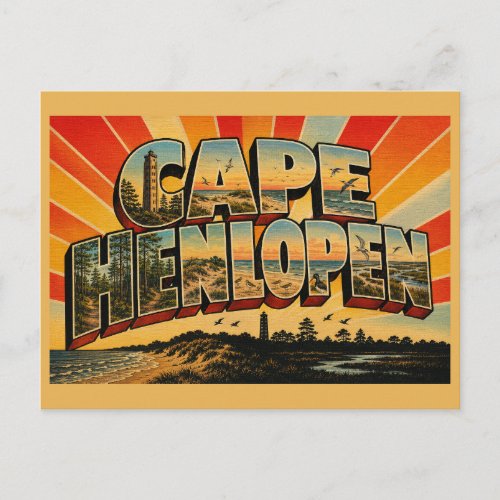 Cape Henlopen Delaware Coastal Dune Park Art Postcard