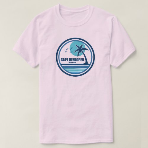 Cape Henlopen Delaware Palm Tree Birds T_Shirt