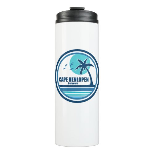 Cape Henlopen Delaware Palm Tree Birds Thermal Tumbler