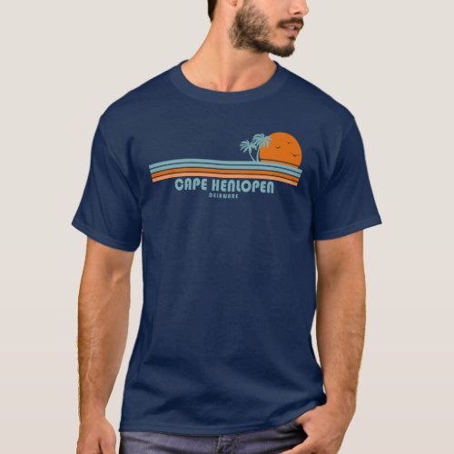 Cape Henlopen Delaware Sun Palm Trees T_Shirt