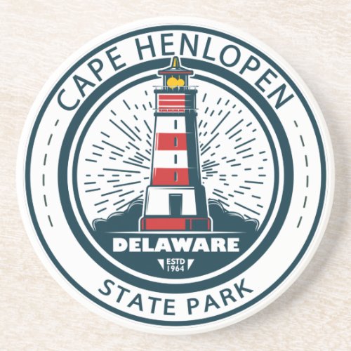 Cape Henlopen State Park Delaware Badge Coaster