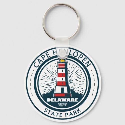 Cape Henlopen State Park Delaware Badge Keychain
