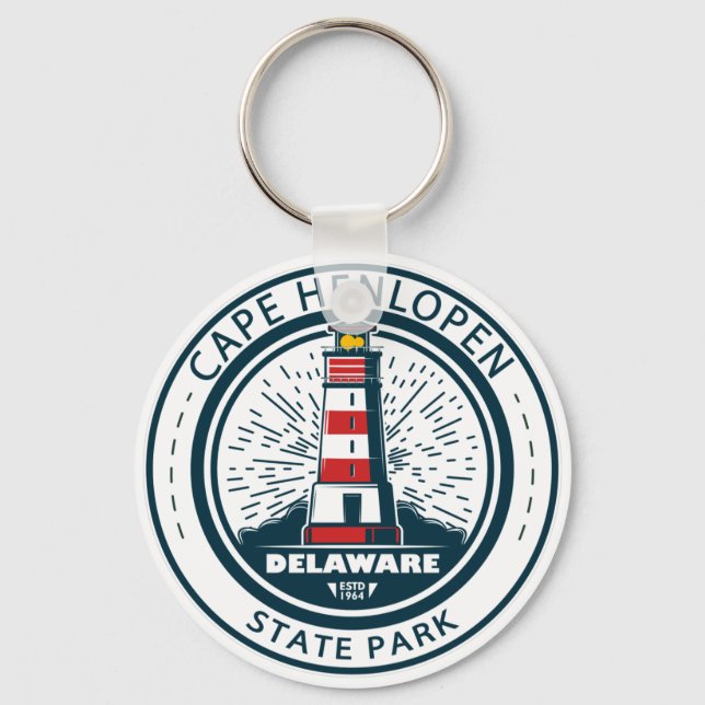 Cape Henlopen State Park Delaware Badge Keychain (Front)