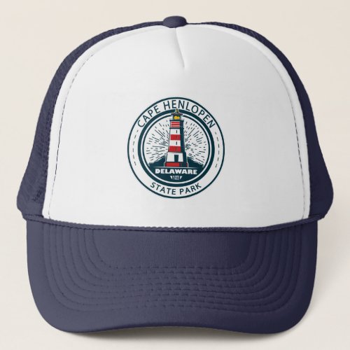 Cape Henlopen State Park Delaware Badge Trucker Hat