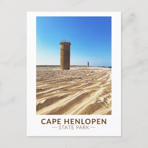 Cape Henlopen State Park Delaware Watercolor Postcard