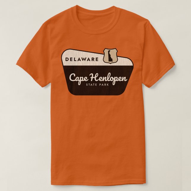 Cape Henlopen State Park Delaware Welcome Sign T-Shirt (Design Front)