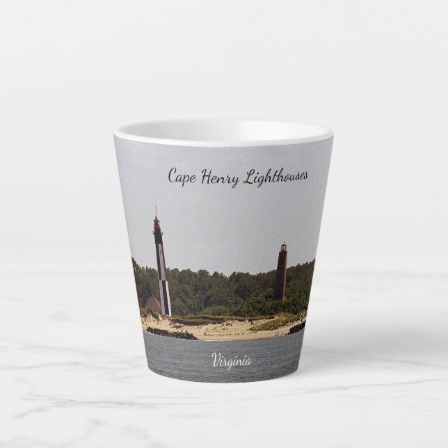 Cape Henry Lighthouse latte mug (Front)