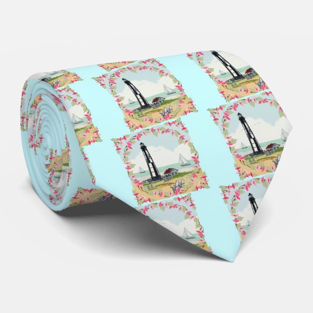 Cape Henry Lighthouse Neck Tie (Rolled)