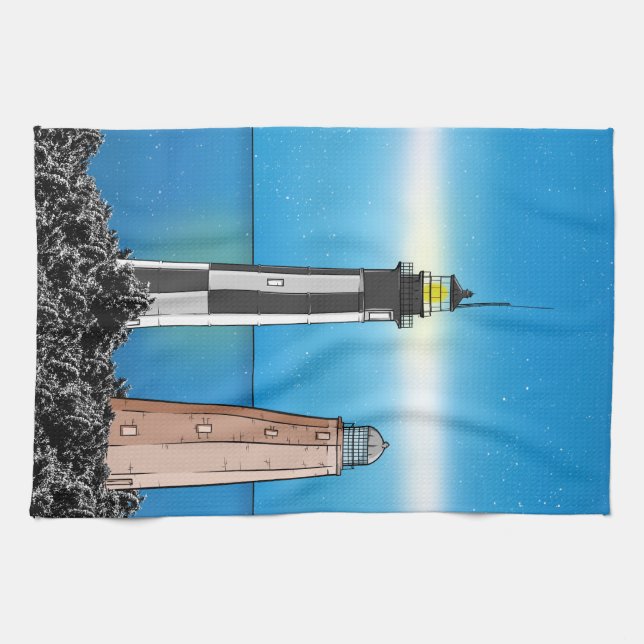 Cape Henry Lighthouse  Virginia  Chesapeake Bay Kitchen Towel (Horizontal)