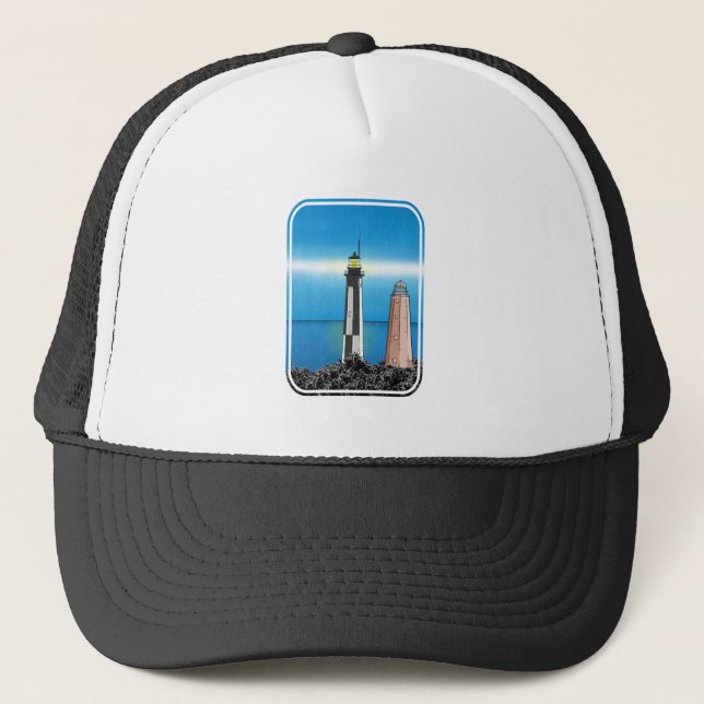 Cape Henry Lighthouse  Virginia   Chesapeake Bay Trucker Hat (Front)