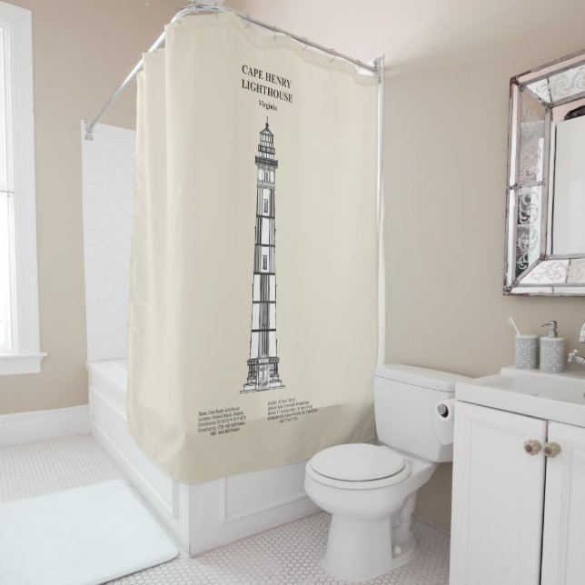 Cape Henry Lighthouse - Virginia - SBD Shower Curtain (In Situ)