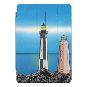 Cape Henry Lighthouses at night iPad Pro Cover